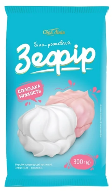 Зефір Своя Лінія біло-рожевий, 300г